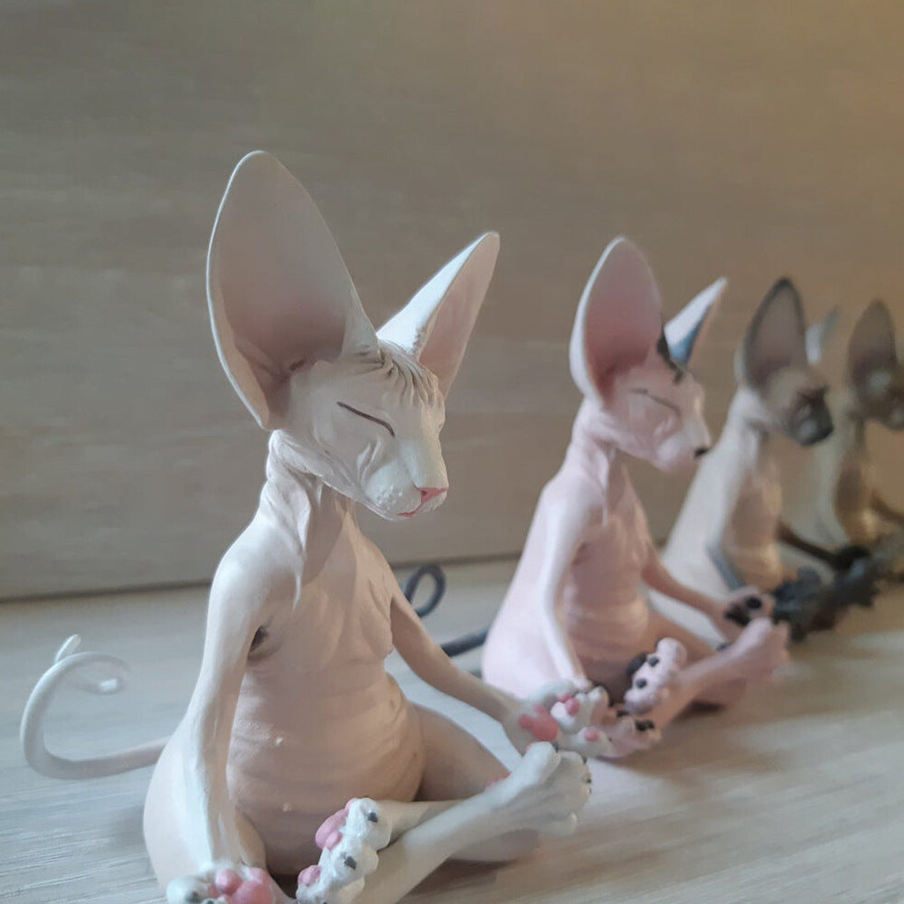 Sitting Sphynx Cat Figurines