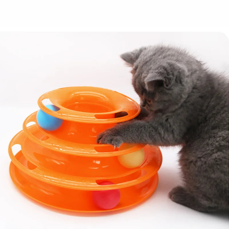 Cat Toy Tower with Tracks and Feather Teaser