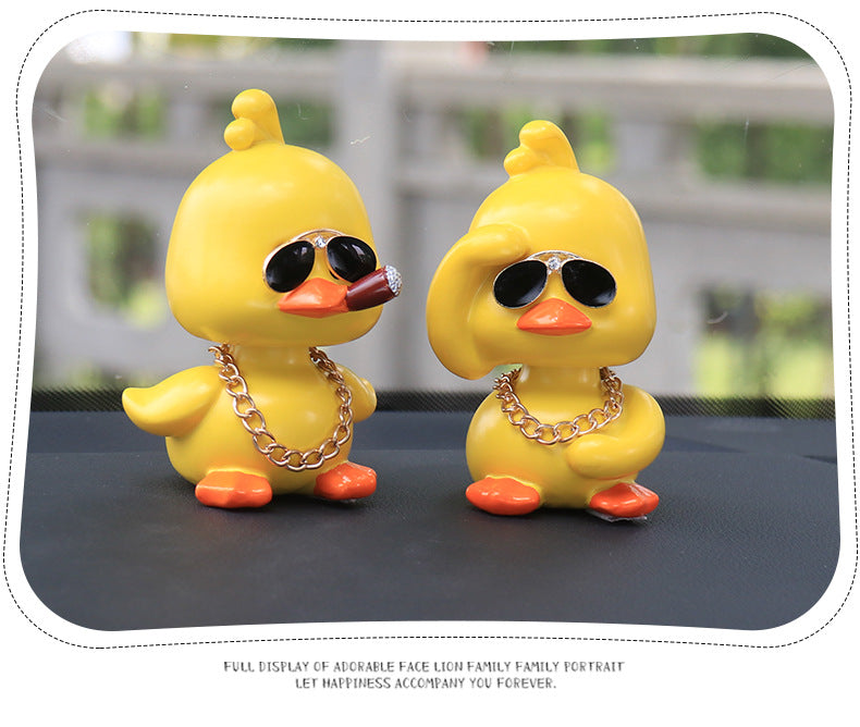 Shaking Head Yellow Duck for Car Dashboard Decor
