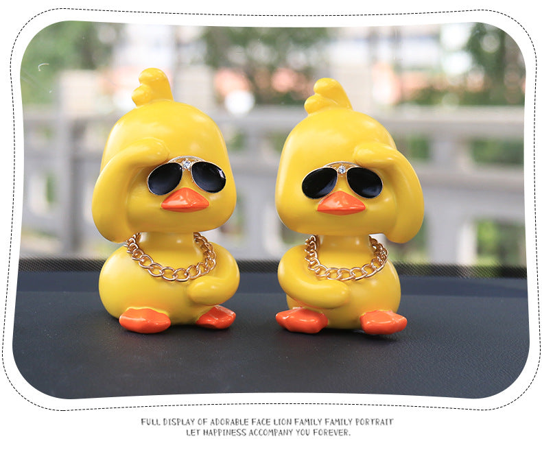 Shaking Head Yellow Duck for Car Dashboard Decor