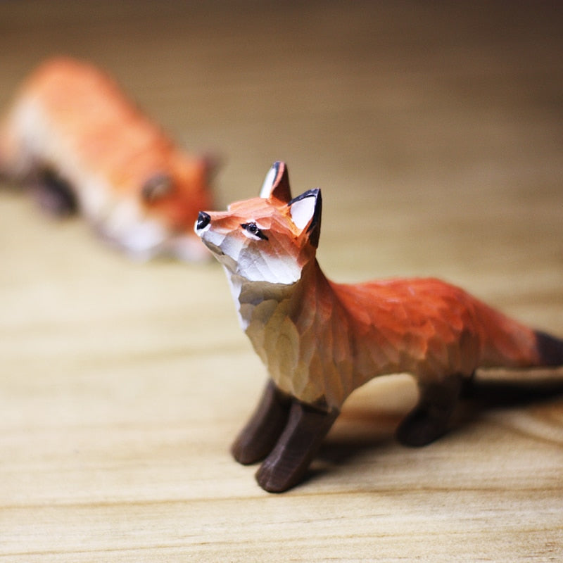 Wood Carving Fox Handicrafts