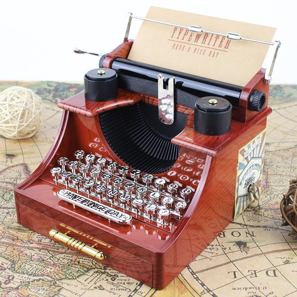 Vintage Typewriter Style Music Box