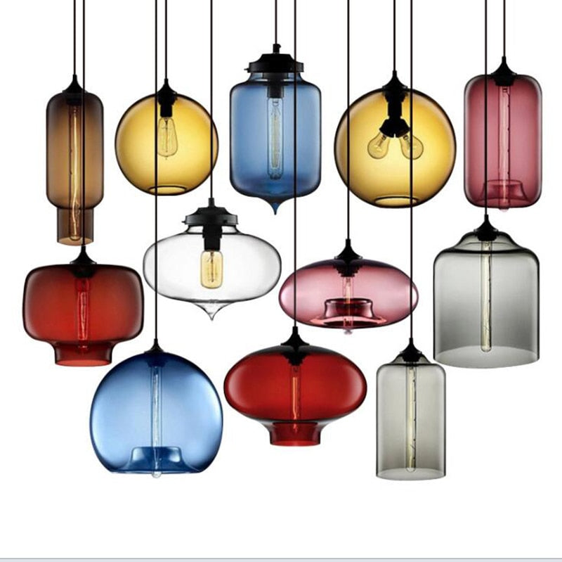 Nordic Modern Colorful Glass Bowl Lights