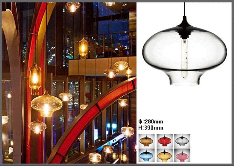 Nordic Modern Colorful Glass Bowl Lights