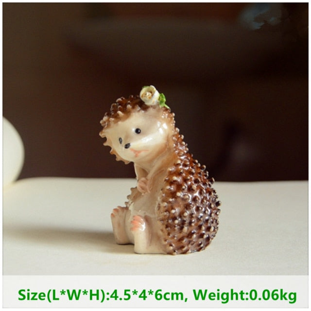 Everyday Collection Animal Figurine: Hedgehogs in Fairy Garden