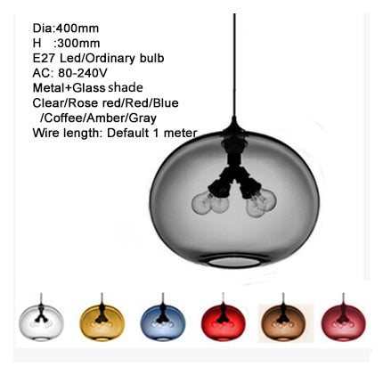 Nordic Modern Colorful Glass Bowl Lights