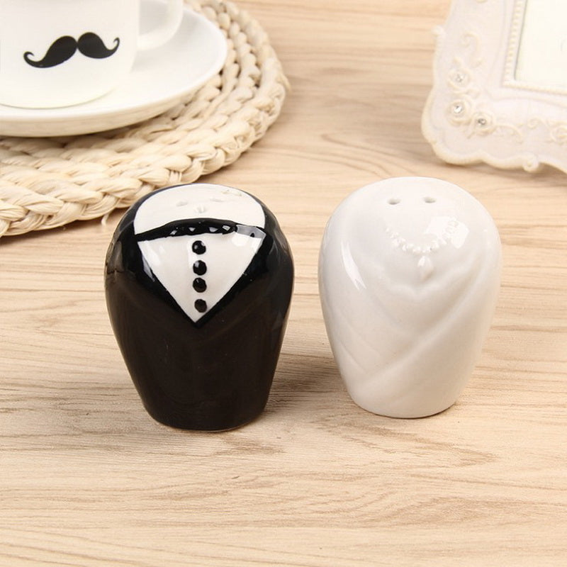 Wedding Couple Ceramic Salt and Pepper Shakers