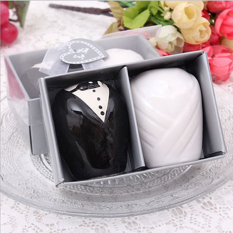 Wedding Couple Ceramic Salt and Pepper Shakers
