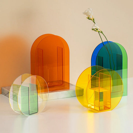 Rainbow Color Acrylic Vases