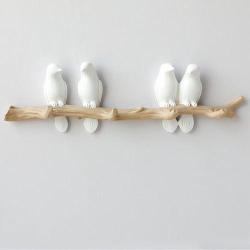 Resin Birds Figurine Wall Hooks