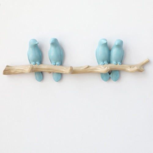 Resin Birds Figurine Wall Hooks