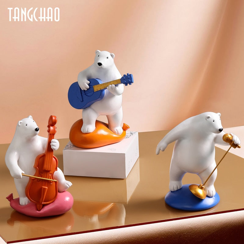Polar Bear Band Resin Nordic Figurines