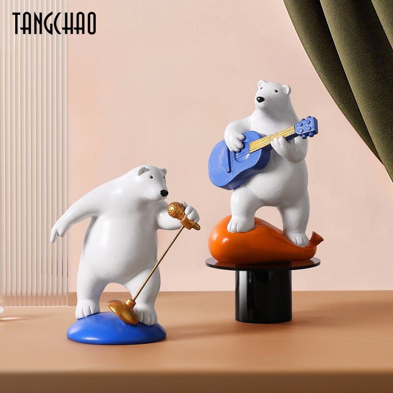 Polar Bear Band Resin Nordic Figurines
