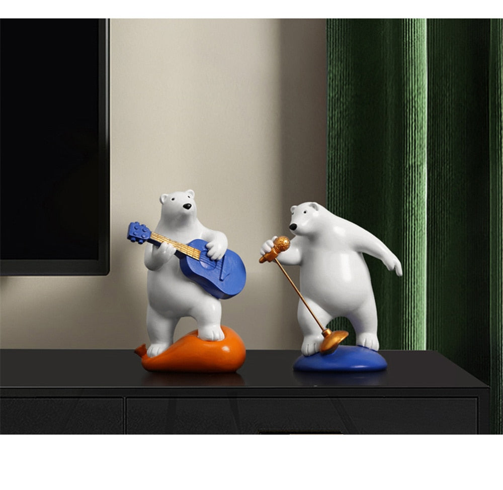 Polar Bear Band Resin Nordic Figurines