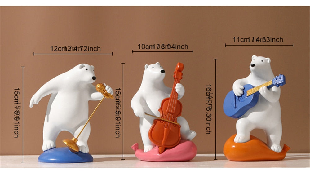 Polar Bear Band Resin Nordic Figurines