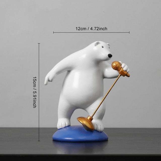 Polar Bear Band Resin Nordic Figurines