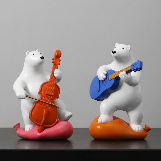 Polar Bear Band Resin Nordic Figurines