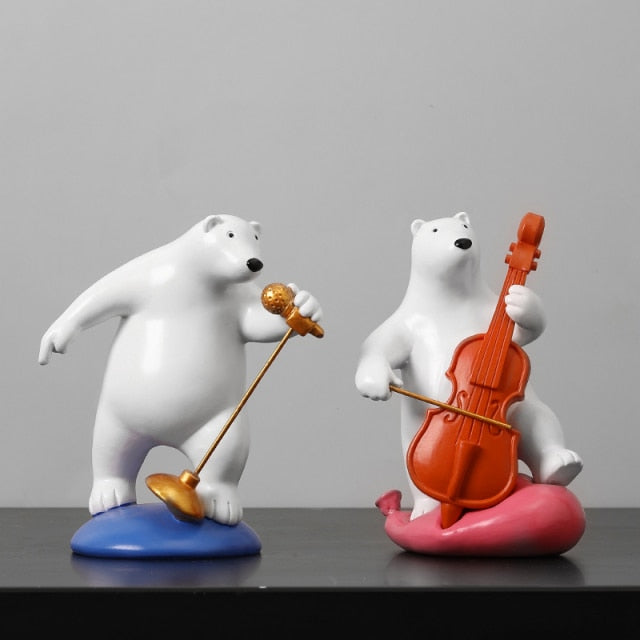 Polar Bear Band Resin Nordic Figurines