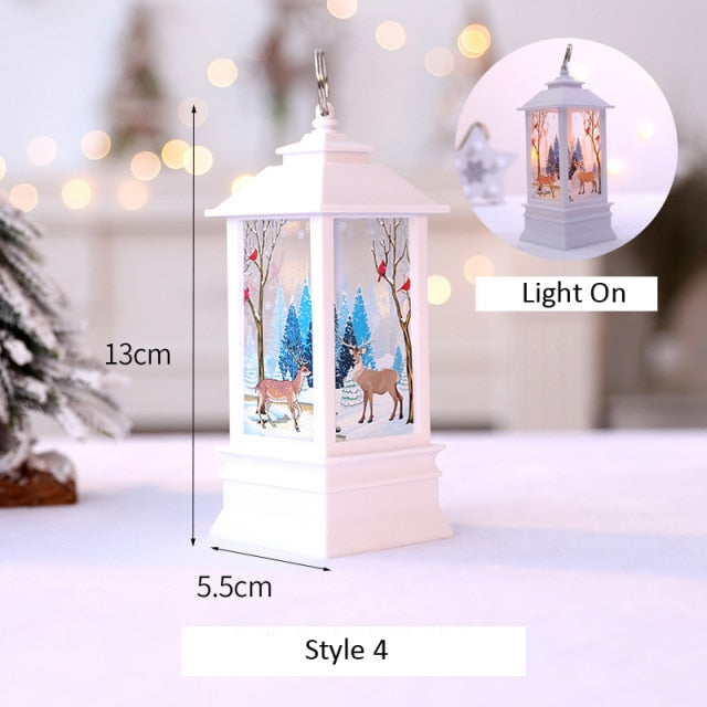 Santa Claus Snowman Lantern Light and Christmas Tree Ornament
