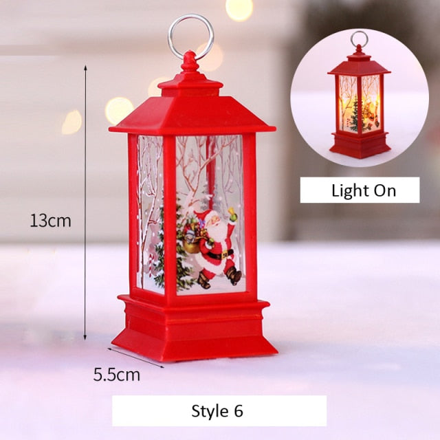 Santa Claus Snowman Lantern Light and Christmas Tree Ornament