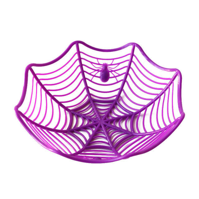 Halloween Party Spider Web Fruit Basket Bowl