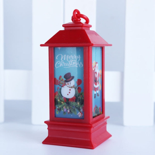 Santa Claus Snowman Lantern Light and Christmas Tree Ornament