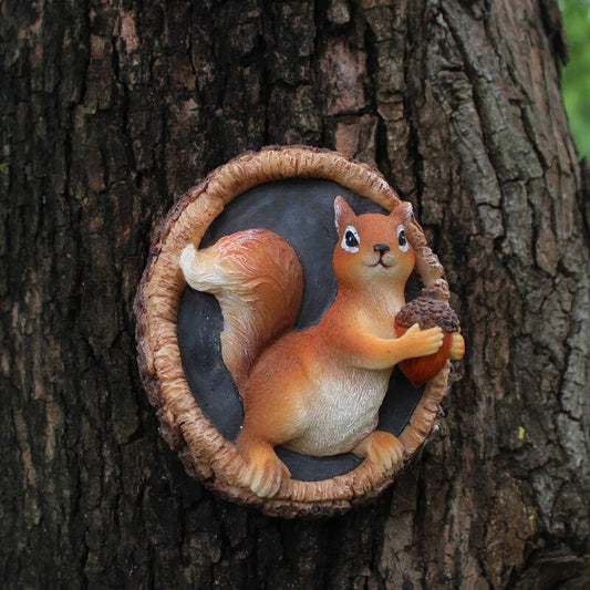 Squirrel simulation tree hole garden DIY Ornaments