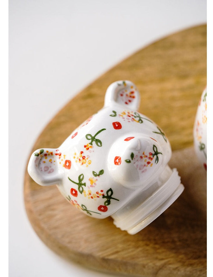 Painted Teddy Bear Ceramic Sealed Honey Jar