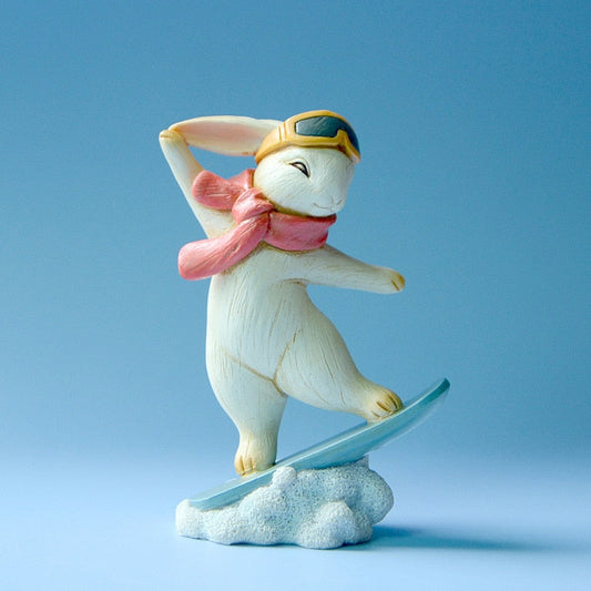 Winter Sports Cartoon Bunny Figurine collection
