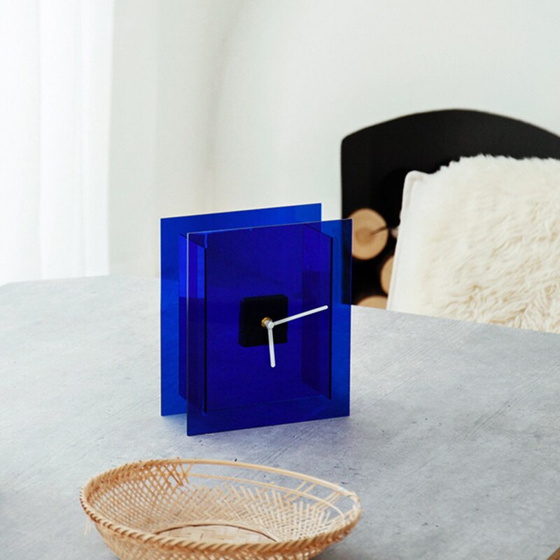 Nordic Artistic Klein Blue Acrylic Clock Vase