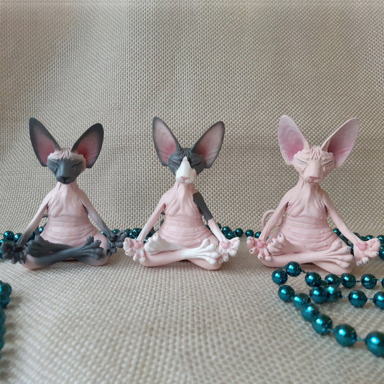 Sitting Sphynx Cat Figurines