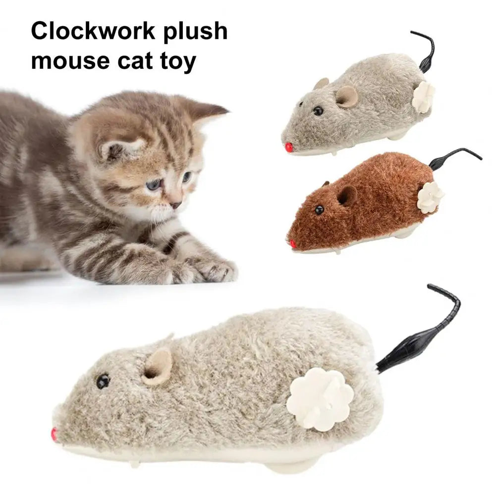 Clockwork Plush Mouse Cat Toy