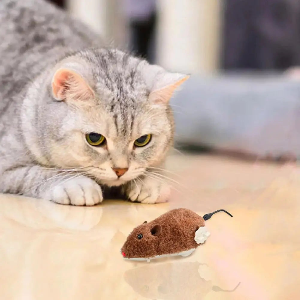 Clockwork Plush Mouse Cat Toy