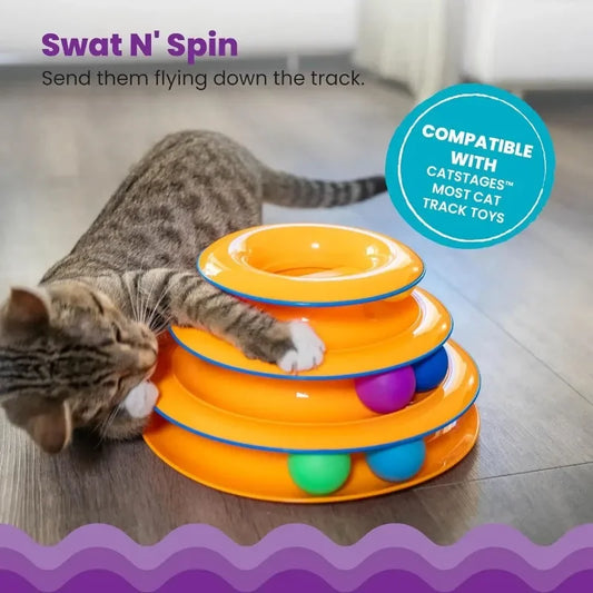 Interactive Cat Track Toy with Colorful Balls