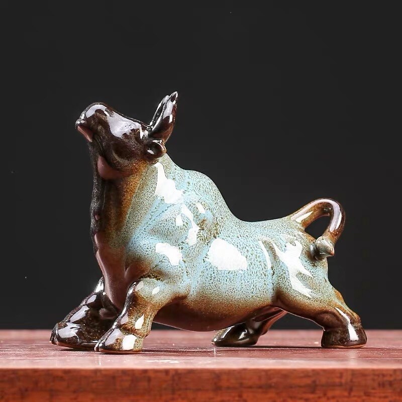 Creative Porcelain Ceramic Bull Feng Shui Ornament