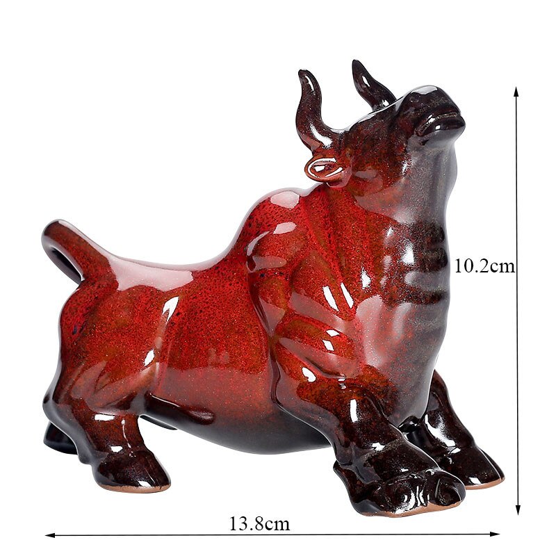 Creative Porcelain Ceramic Bull Feng Shui Ornament