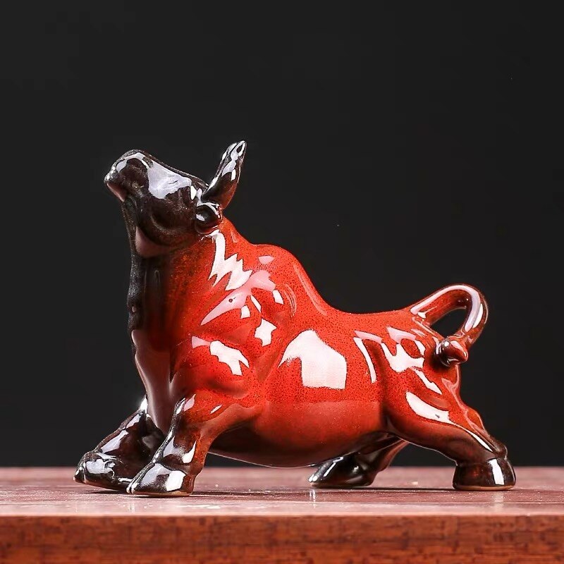 Creative Porcelain Ceramic Bull Feng Shui Ornament