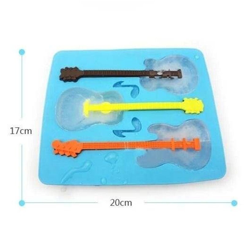 Guitar Shape Ice Mold Cube Guitar DIY Chocolate Soap Mold Frozen Drinking Ice Trays Kitchen Bar Tools