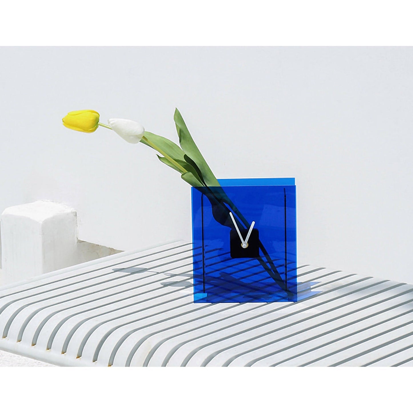 Nordic Artistic Klein Blue Acrylic Clock Vase