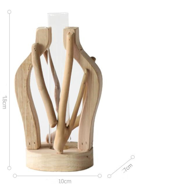 Home minimalist Decoration Wooden Hollowed-out Vase