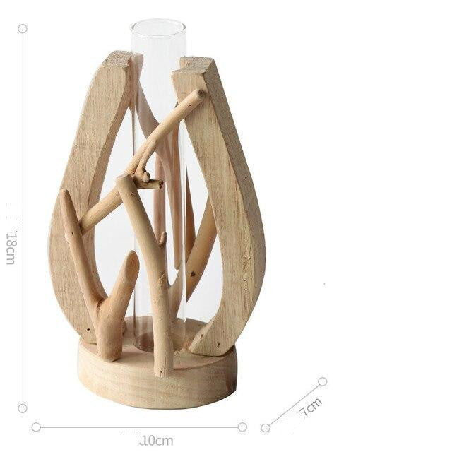 Home minimalist Decoration Wooden Hollowed-out Vase