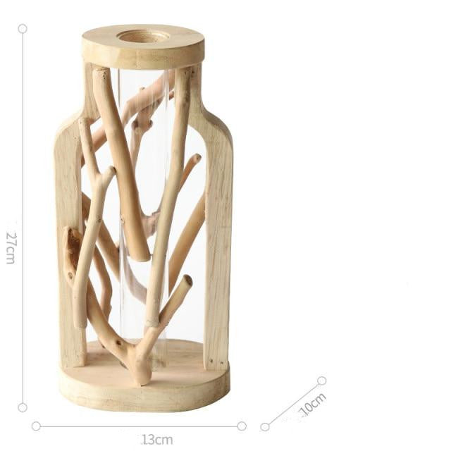 Home minimalist Decoration Wooden Hollowed-out Vase