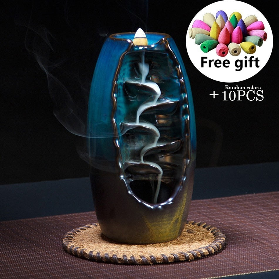 Mountain River Ceramic Handicraft Smoke Incense Burner