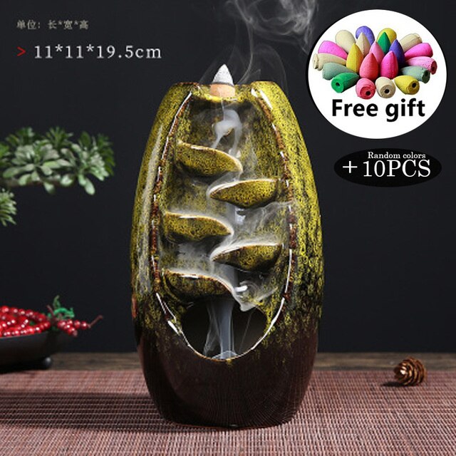 Mountain River Ceramic Handicraft Smoke Incense Burner