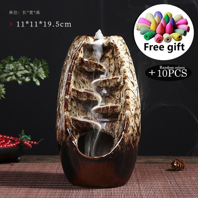 Mountain River Ceramic Handicraft Smoke Incense Burner