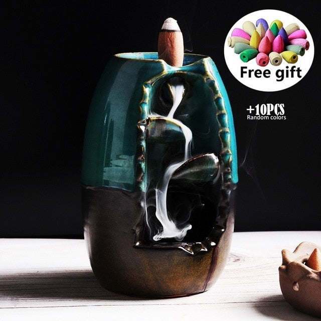 Mountain River Ceramic Handicraft Smoke Incense Burner