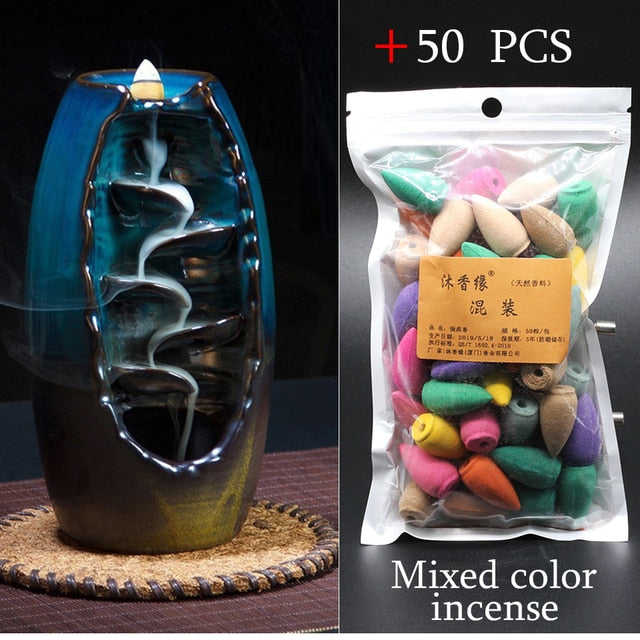 Mountain River Ceramic Handicraft Smoke Incense Burner