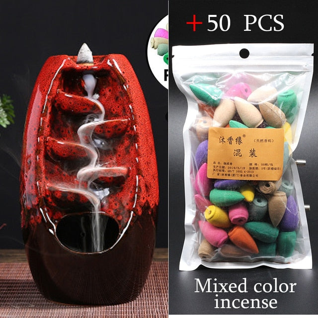 Mountain River Ceramic Handicraft Smoke Incense Burner