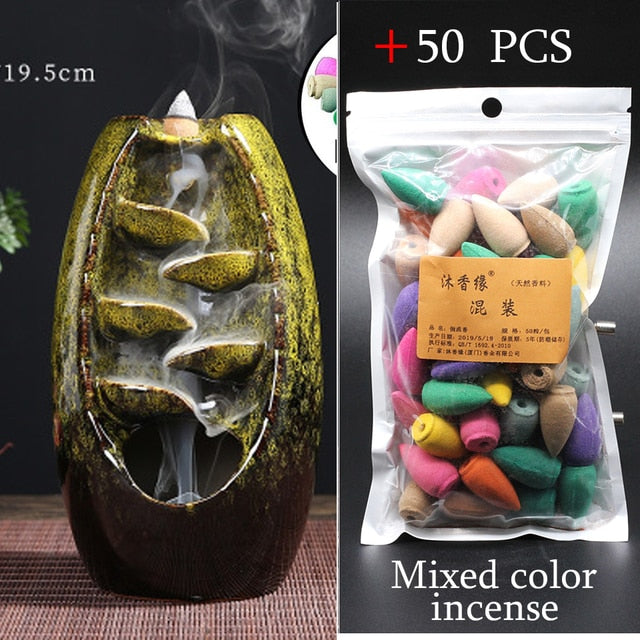 Mountain River Ceramic Handicraft Smoke Incense Burner