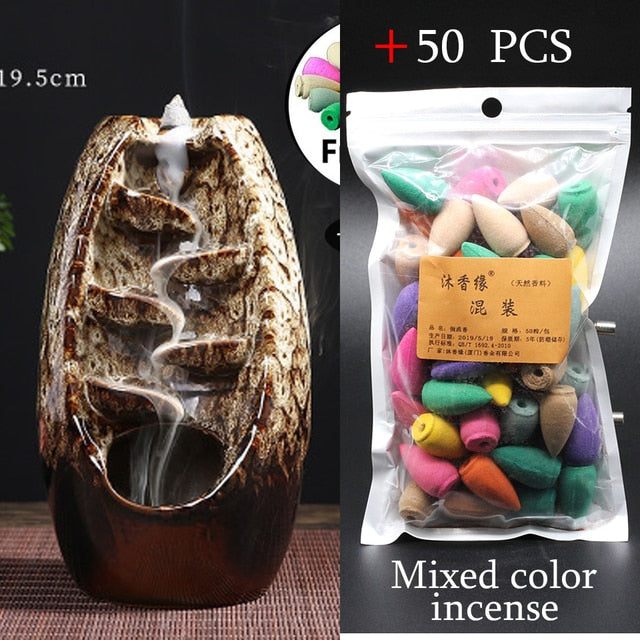 Mountain River Ceramic Handicraft Smoke Incense Burner